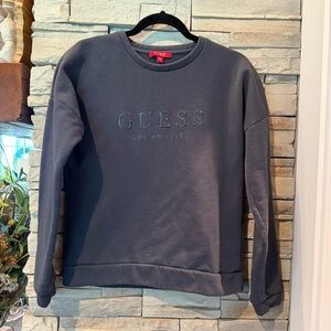 Guess Los Angeles Black Crewneck Sweatshirt Women’s Raised Logo Size Small